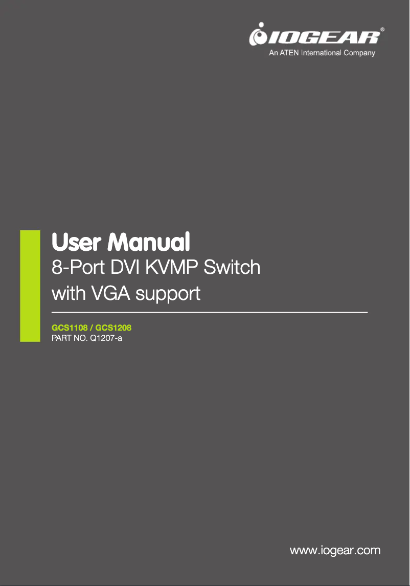 Page n°1 - Manuel utilisateur iogear GCS1108