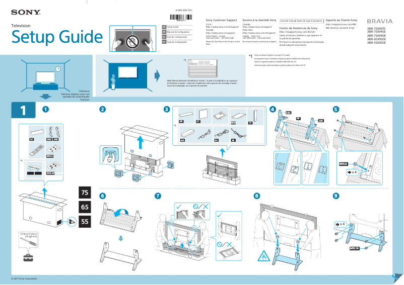 Page n°1 - Guide d'installation Sony Bravia XBR-65X930E