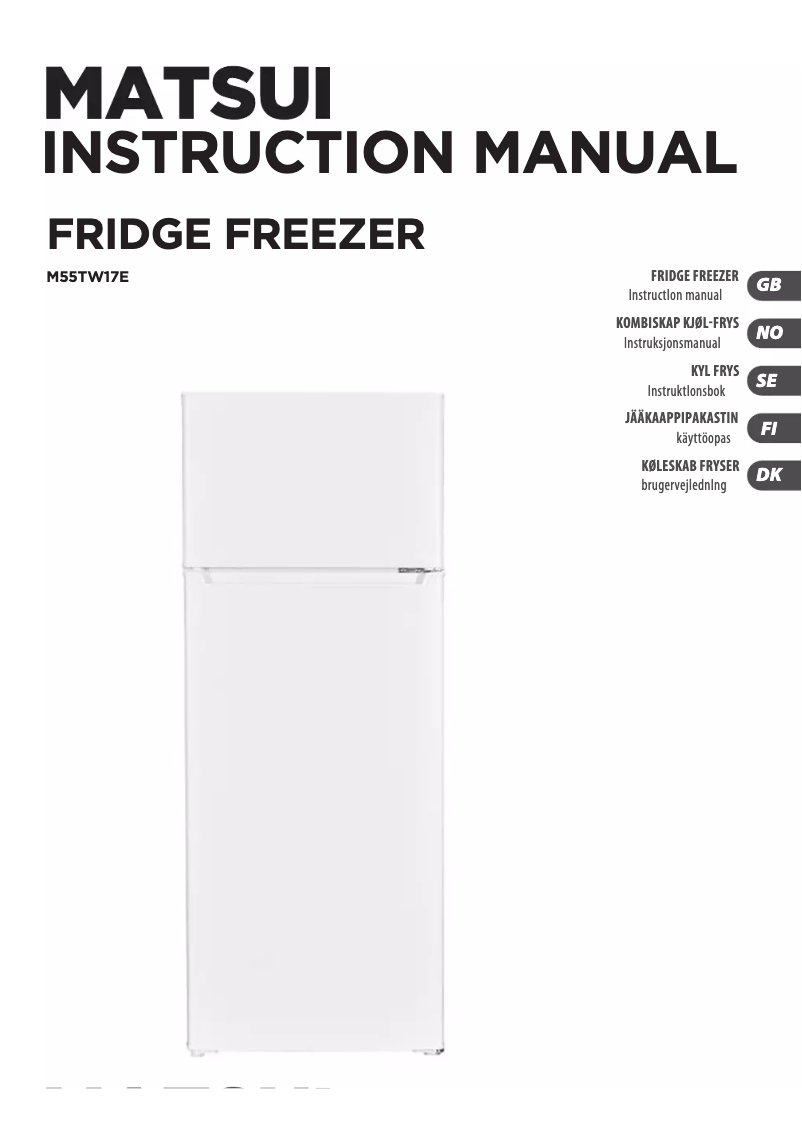 Page 1 de la notice Manuel utilisateur Matsui M55TW17E