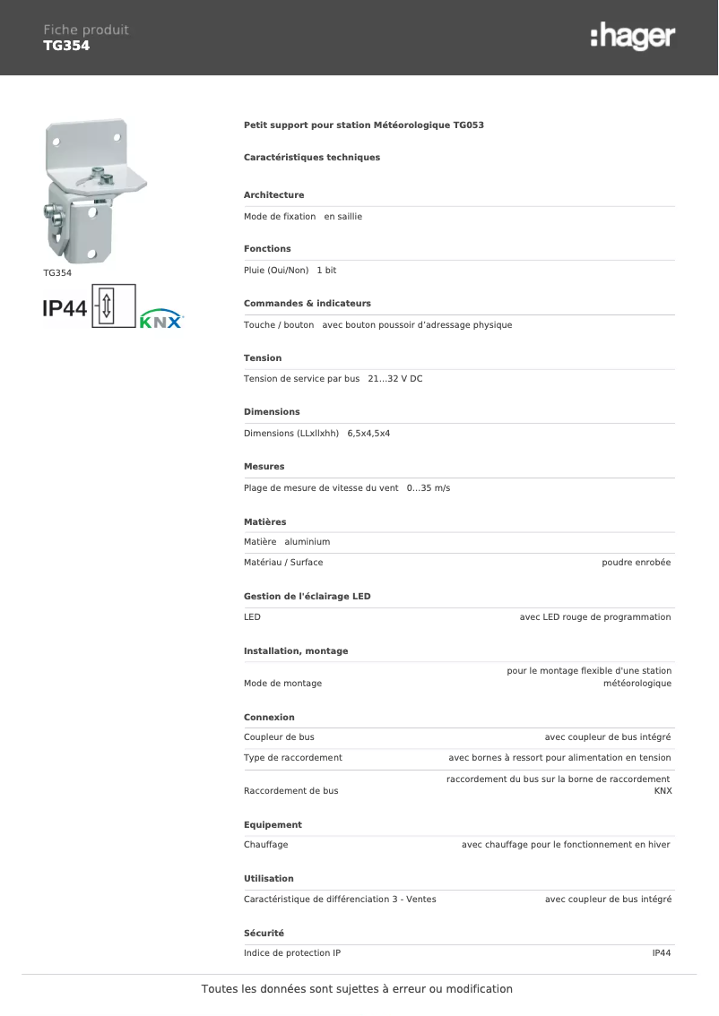 Image de la première page du manuel de l'appareil TG354