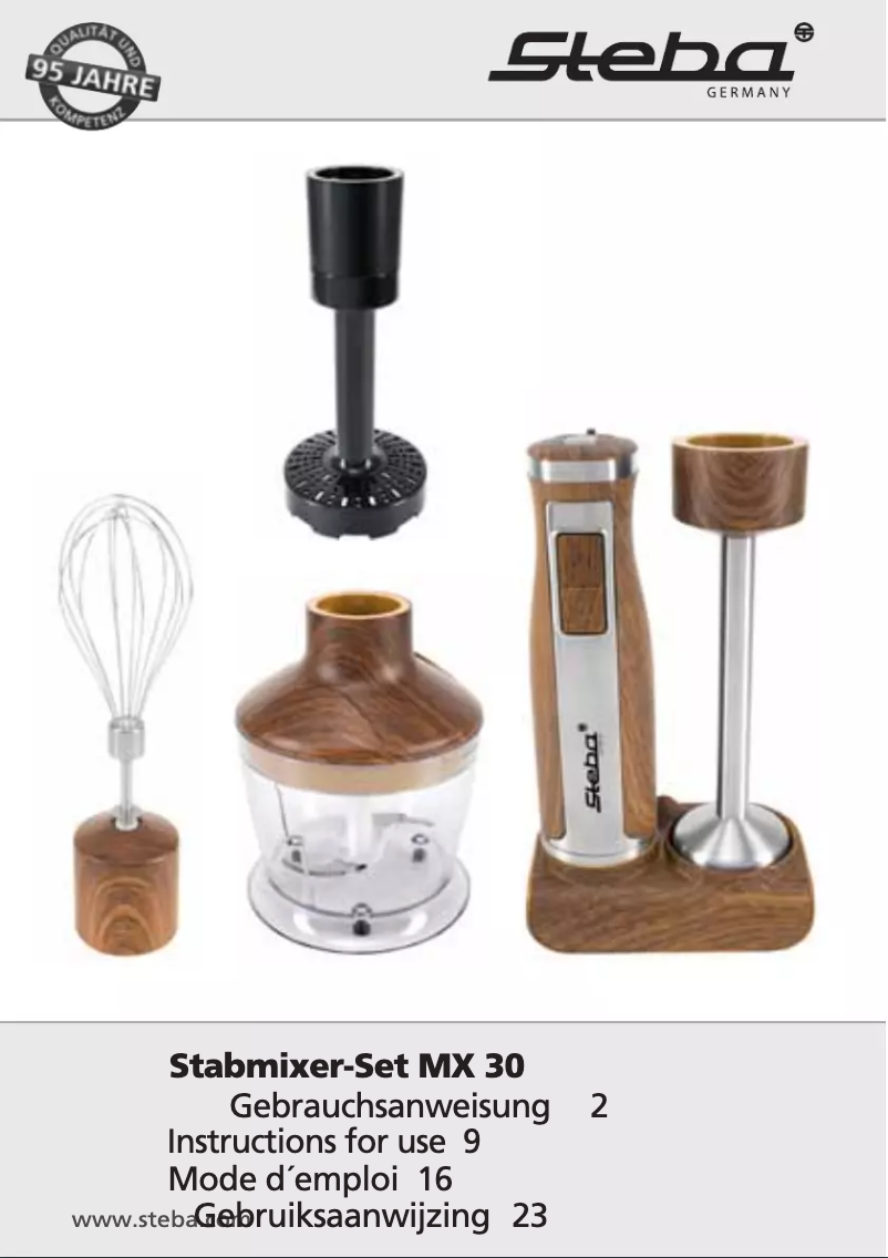 Page 1 de la notice Manuel utilisateur Steba MX 30
