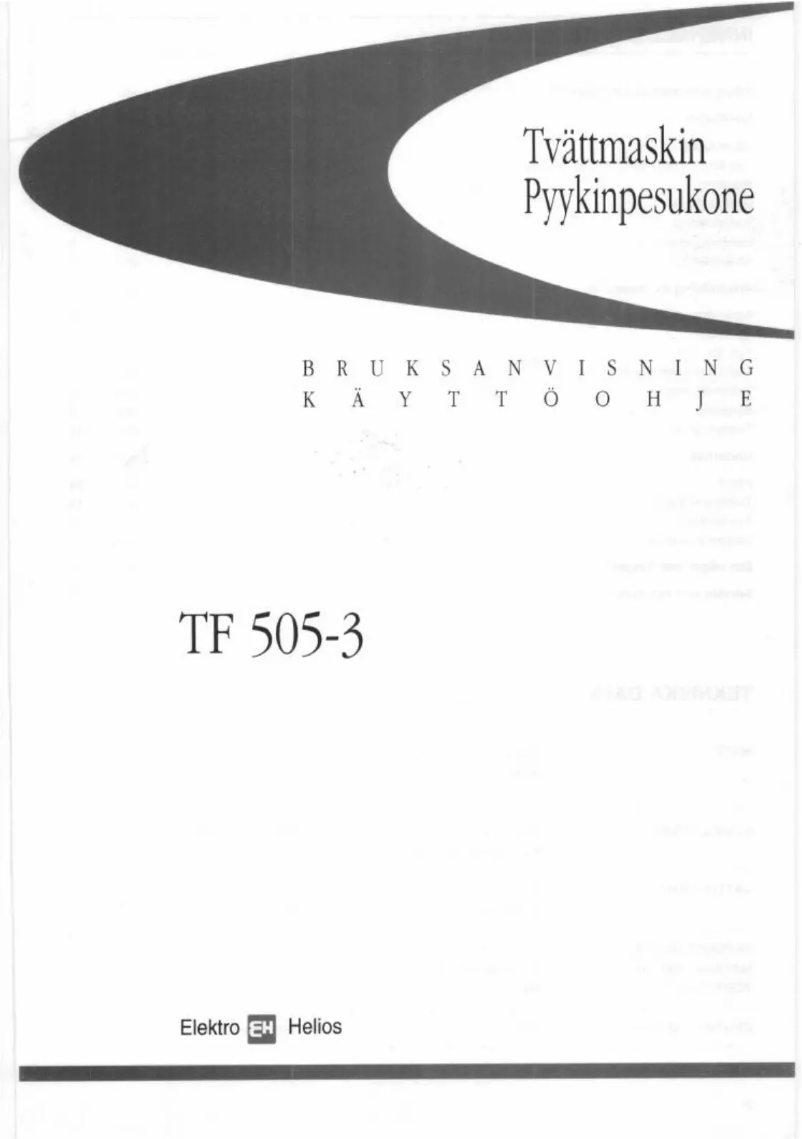 Page n°1 - Manuel utilisateur Elektro Helios TF505-3