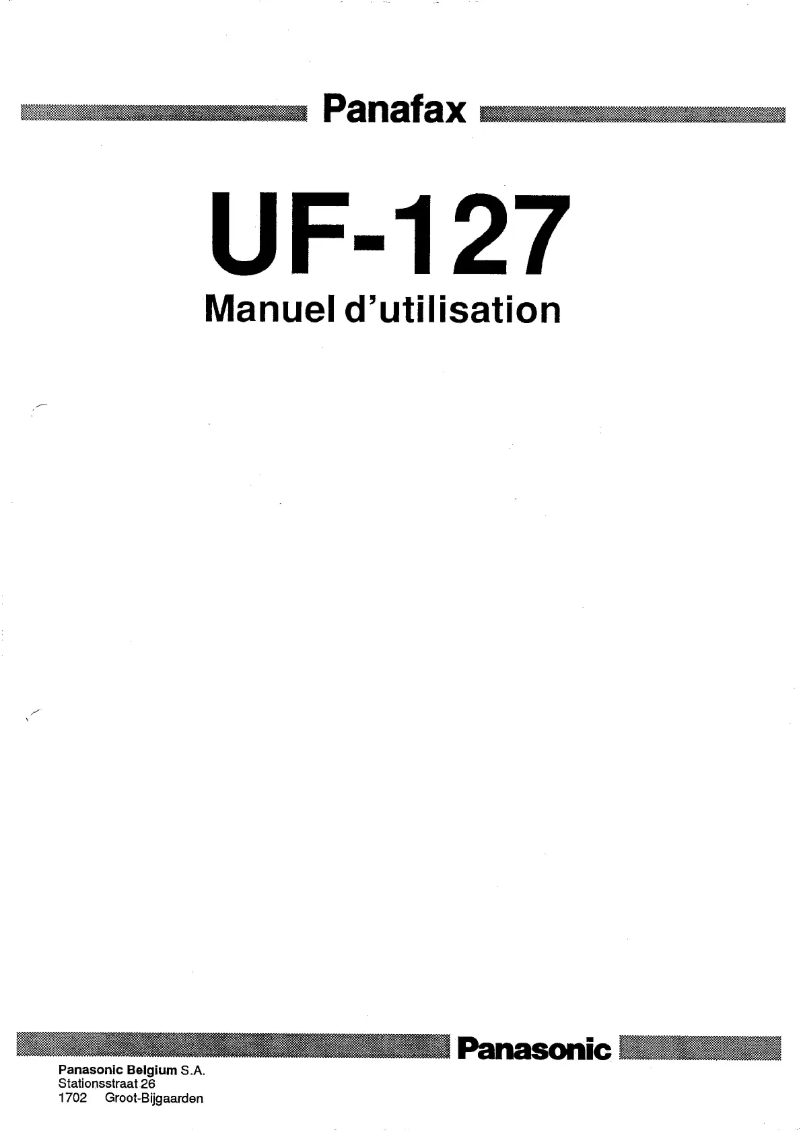 Page 1 de la notice Manuel utilisateur Panasonic Panafax UF-127