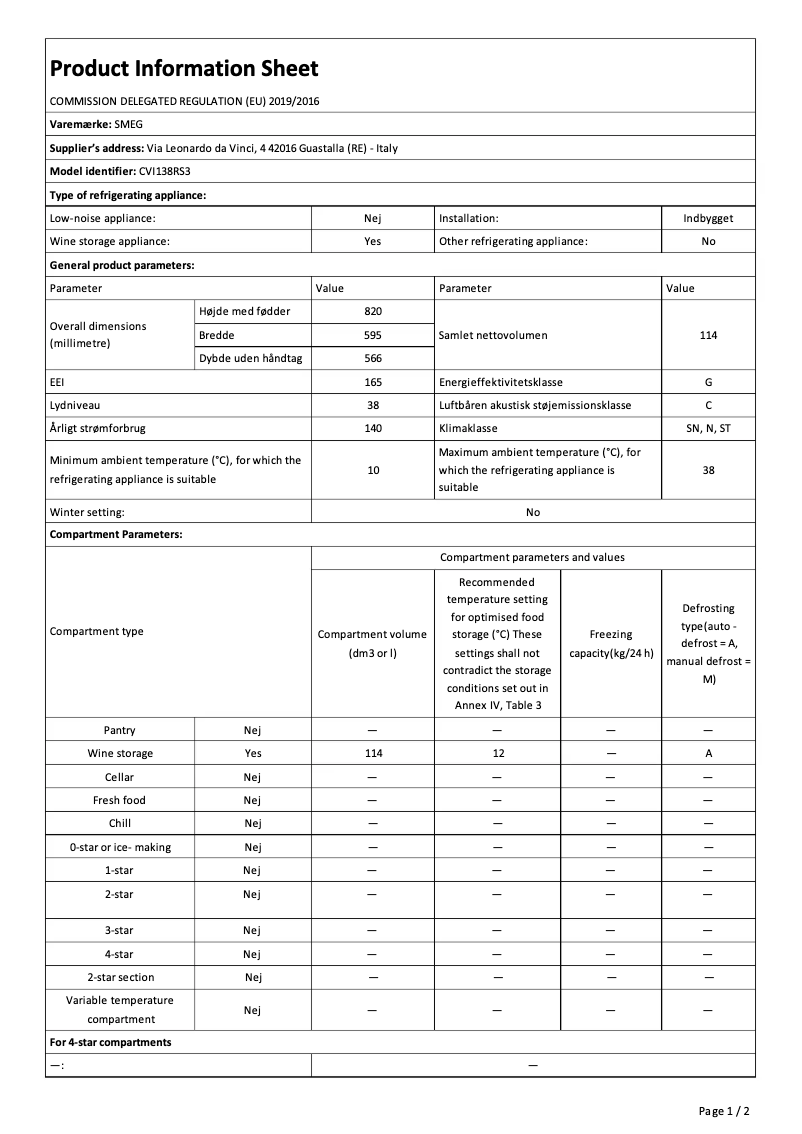 Image de la première page du manuel de l'appareil CVI138RS3
