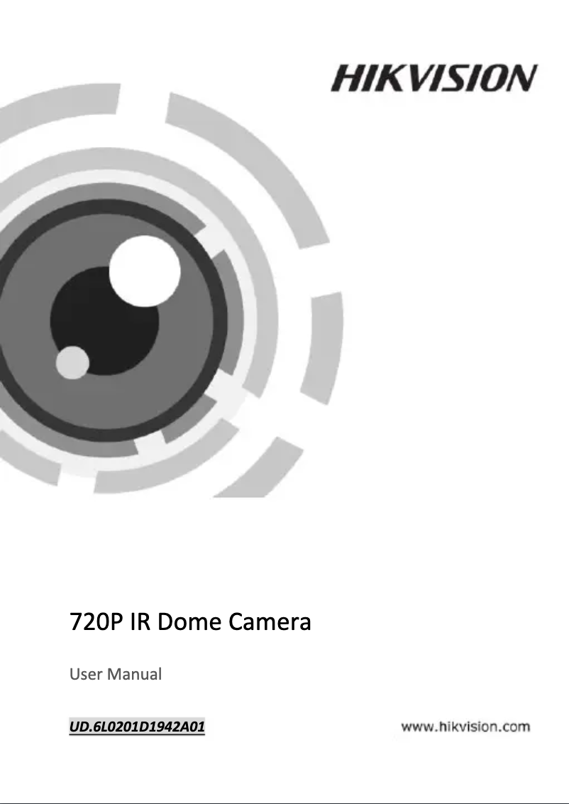 Image de la première page du manuel de l'appareil 720P IR Dome Camera