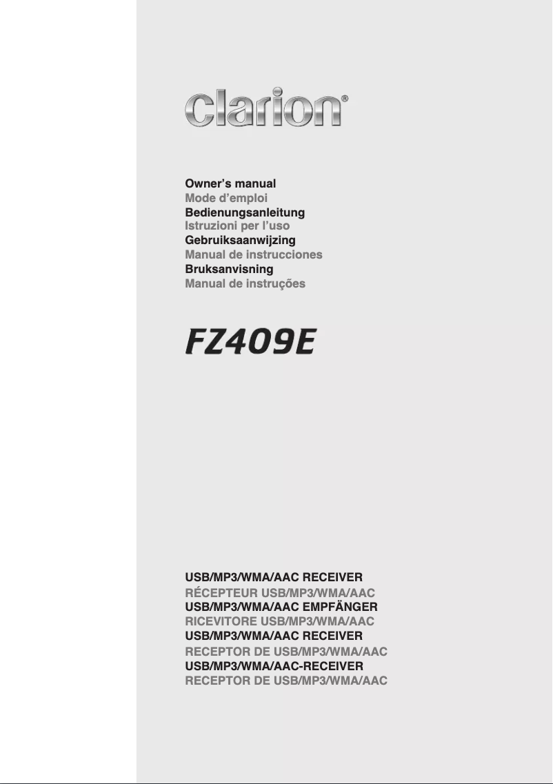 Image de la première page du manuel de l'appareil FZ409E