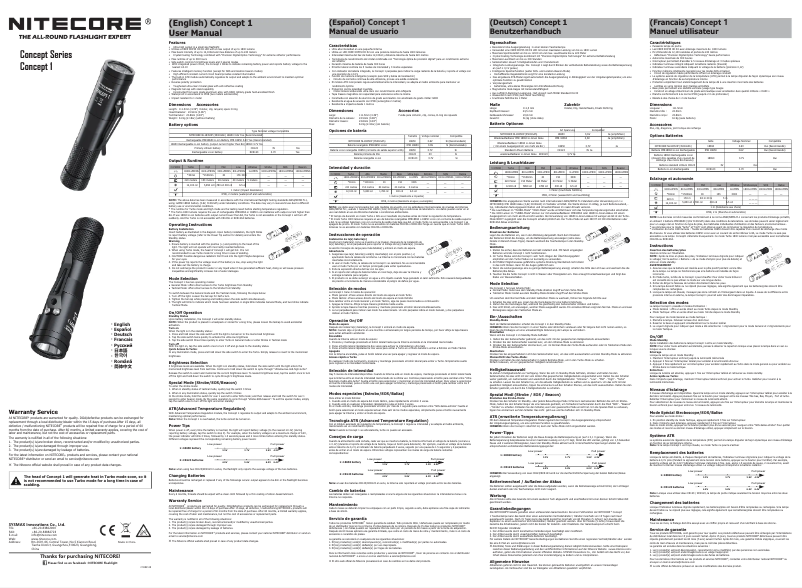 Image de la première page du manuel de l'appareil Concept 1