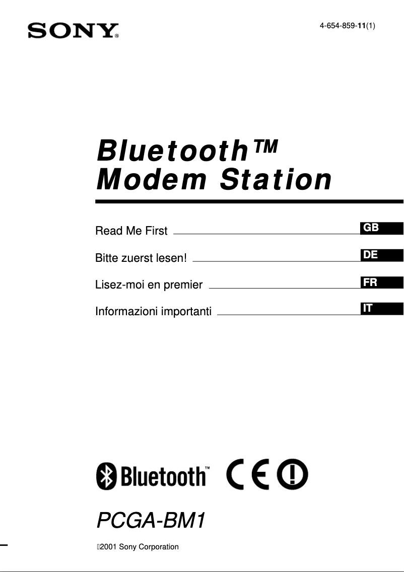 Página 1 del manual Guía de inicio rápido Sony PCGA-BM1