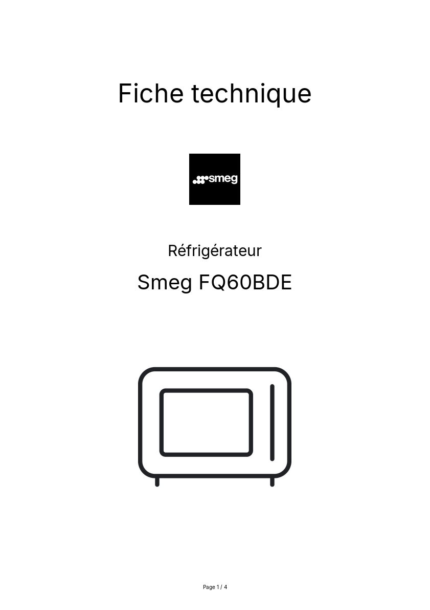 Image de la première page du manuel de l'appareil FQ60BDE