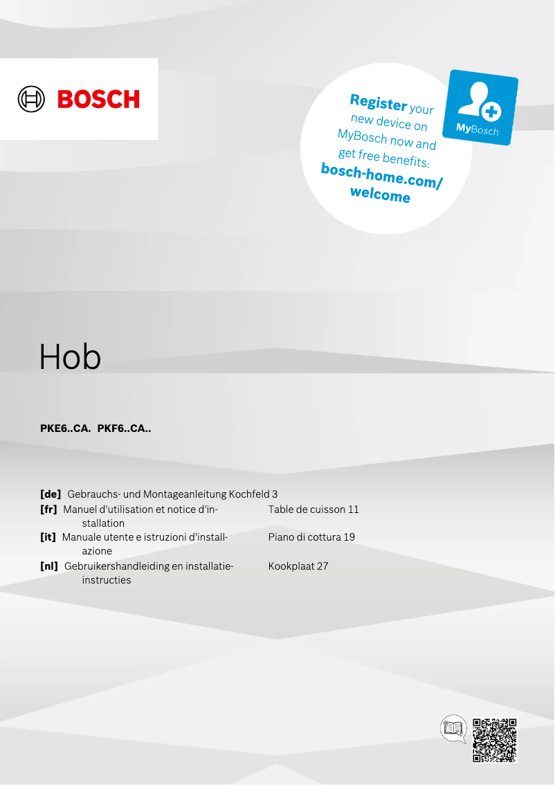 Image de la première page du manuel de l'appareil PKE645CA2E