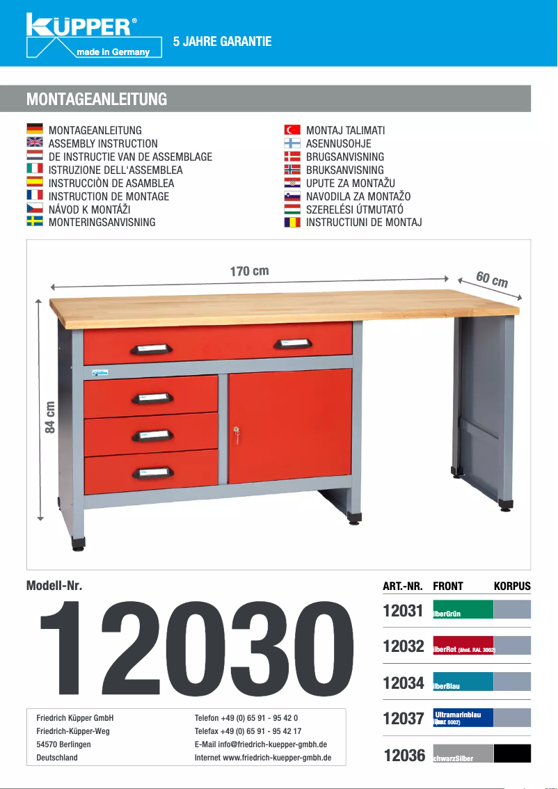 Page 1 de la notice Manuel utilisateur Küpper 12037