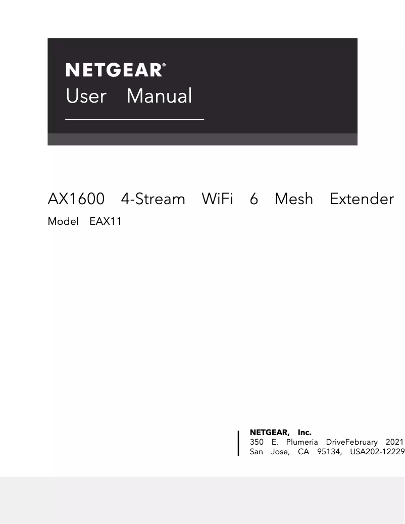 Page n°1 - Manuel utilisateur Netgear EAX11