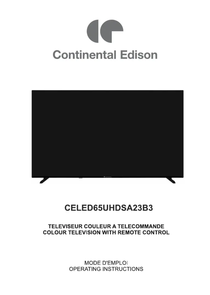 Page 1 de la notice Manuel utilisateur Continental Edison CELED65UHDSA23B3