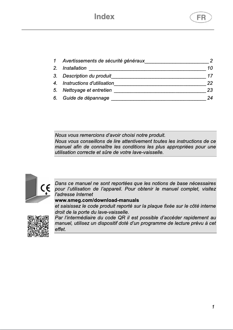 Page n°1 - Manuel utilisateur Smeg LVFABCR3