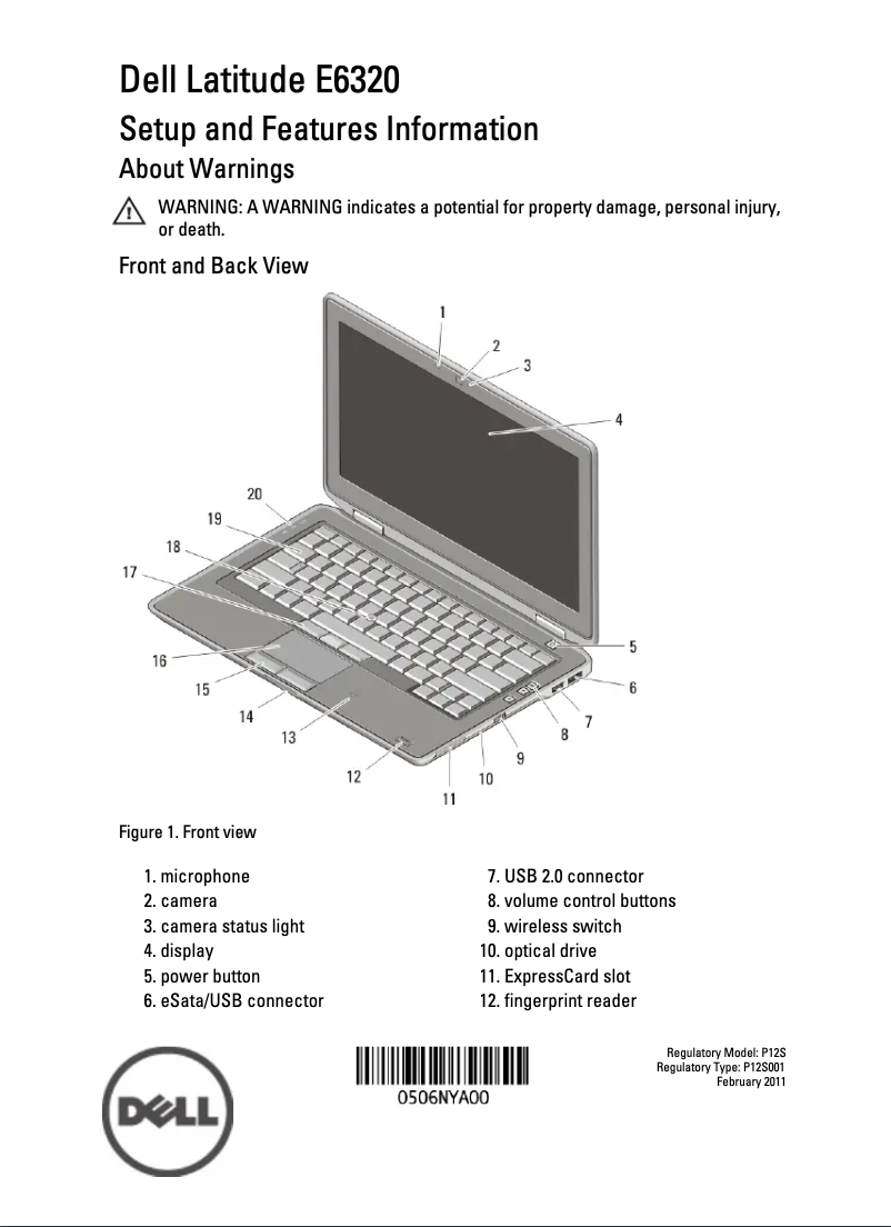 Page n°1 - Guide d'installation Dell Latitude E6320