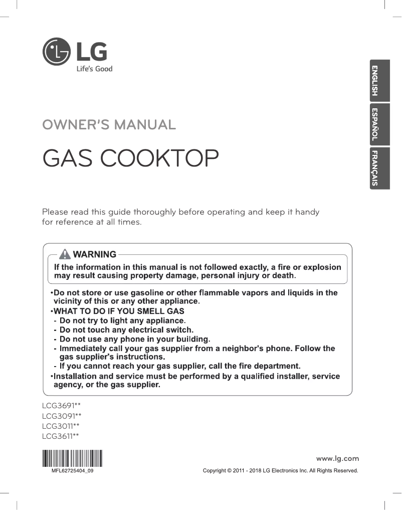 Imagen de la primera página del manual del dispositivo LCG3611BD