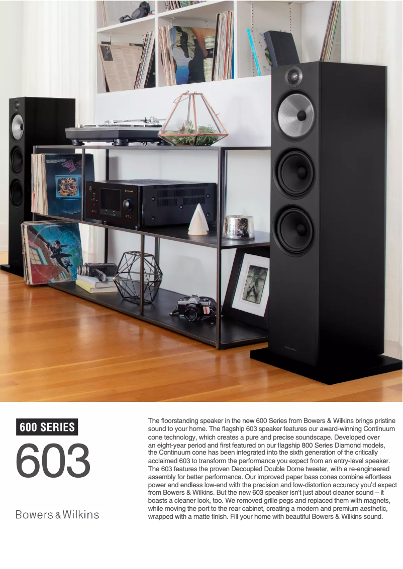 Página 1 del manual Ficha técnica Bowers & Wilkins 603