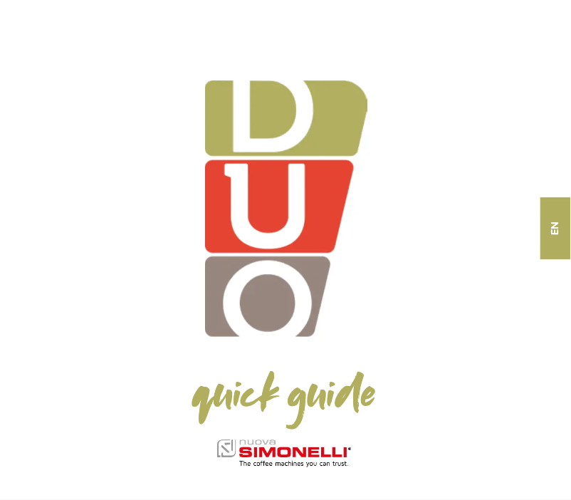 Page 1 de la notice Manuel utilisateur Nuova Simonelli DUO