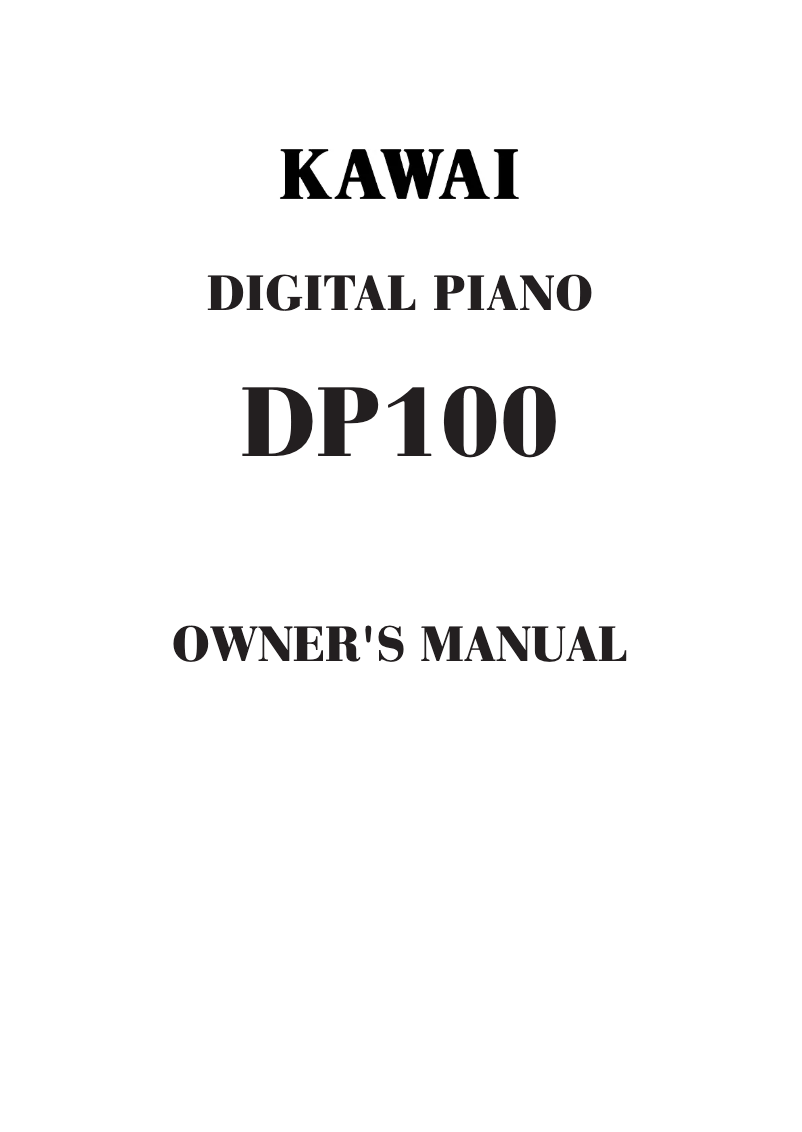 Page 1 de la notice Manuel utilisateur Kawai DP100