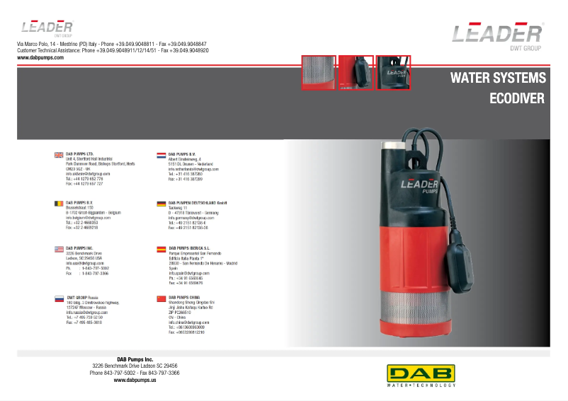 Image de la première page du manuel de l'appareil ECODIVER