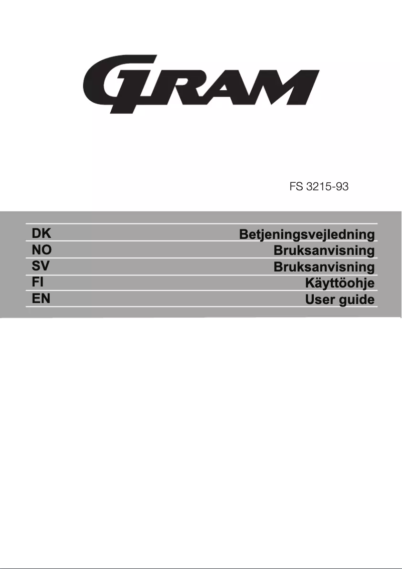 Page 1 de la notice Manuel utilisateur Gram FS 3215-93