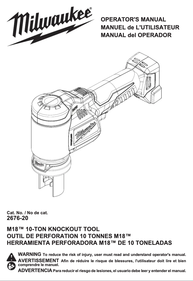 Page 1 de la notice Manuel utilisateur Milwaukee M18 Force Logic 2676-23