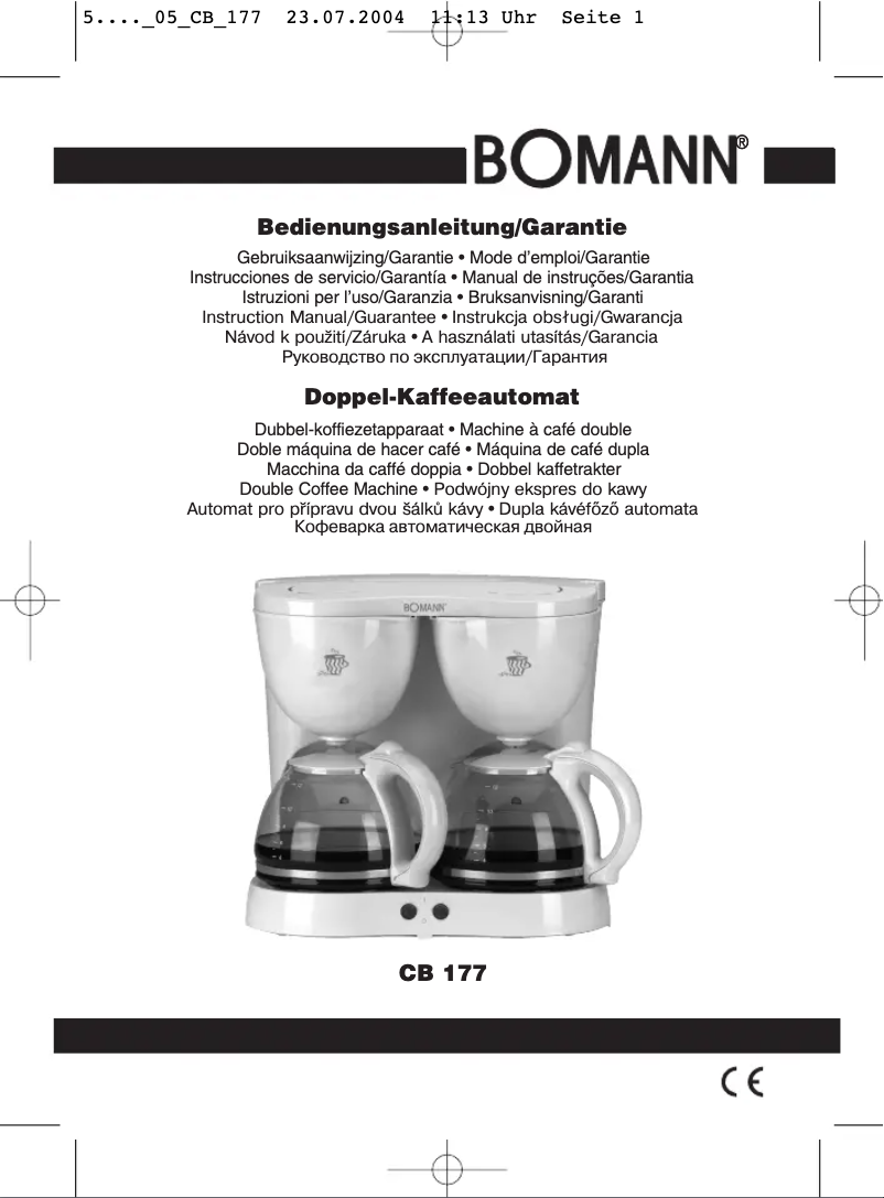 Image de la première page du manuel de l'appareil CB 177