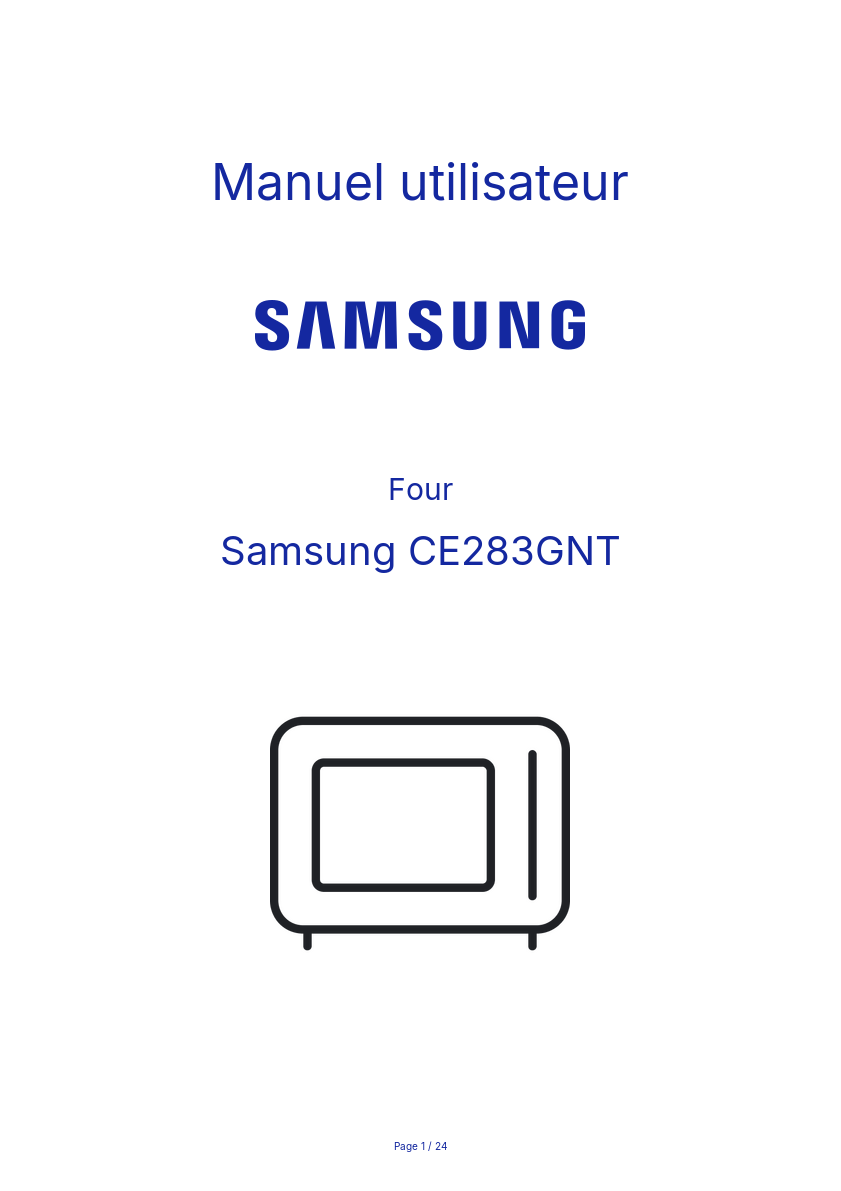Page n°1 - Manuel utilisateur Samsung CE283GNT