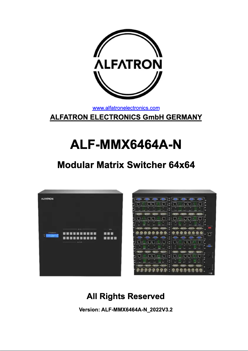 Page n°1 - Manuel utilisateur Alfatron ALF-MMX6464A-N
