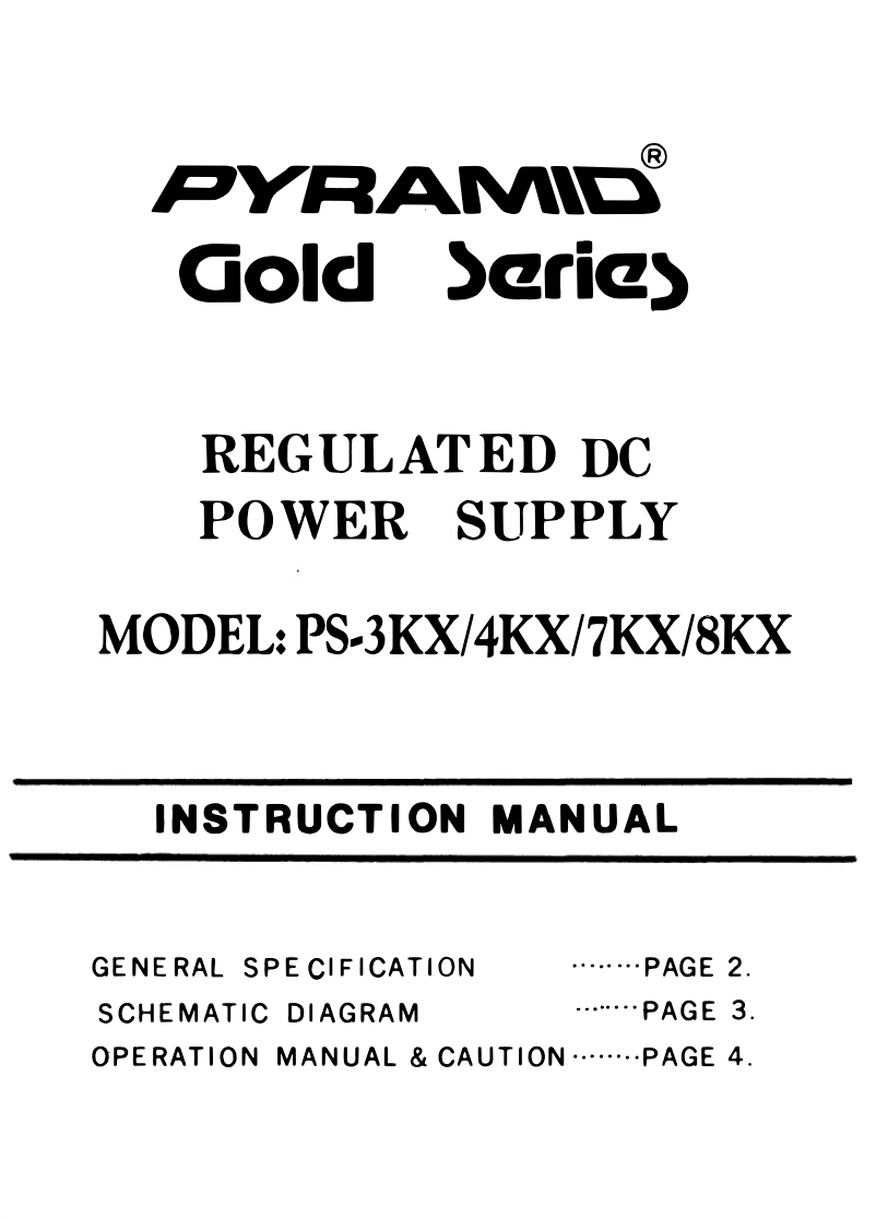 Page 1 de la notice Manuel utilisateur Pyramid PS-3KX