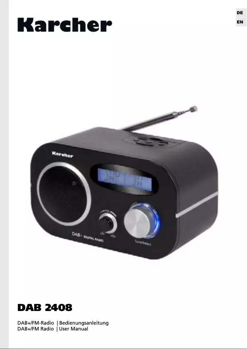 Page 1 de la notice Manuel utilisateur Karcher Audio DAB2408