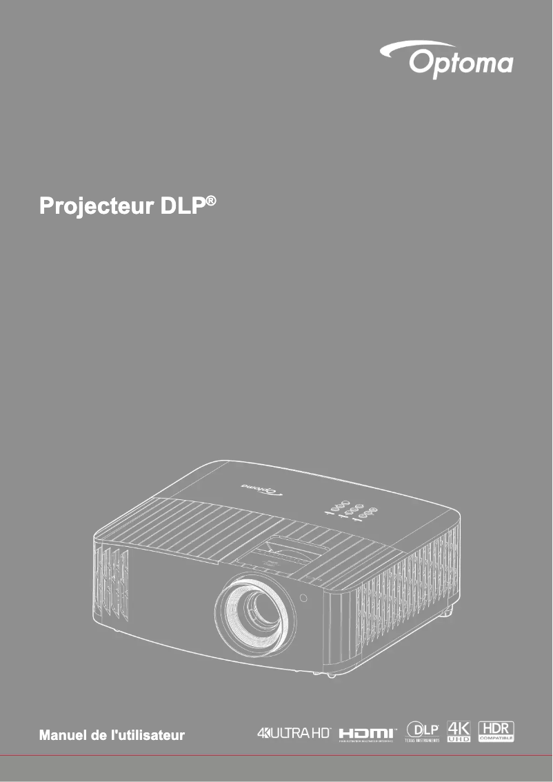 Page 1 de la notice Manuel utilisateur Optoma UHD38
