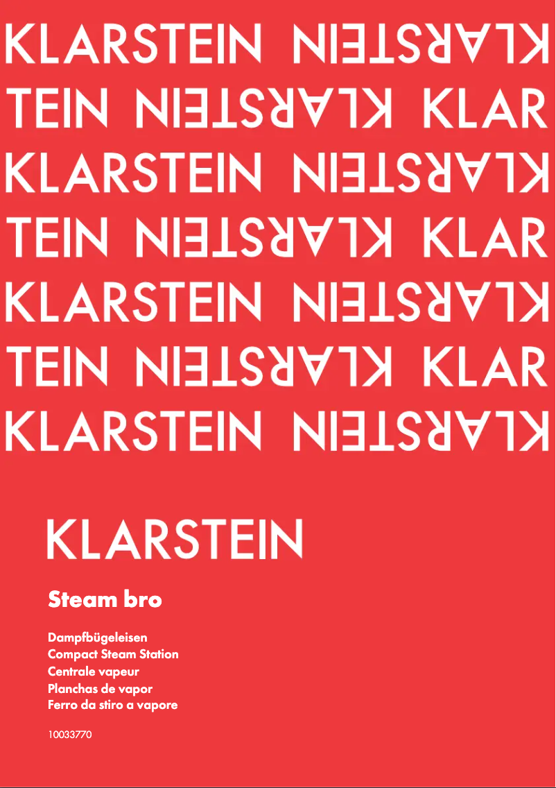 Page n°1 - Manuel utilisateur Klarstein Steam Bro