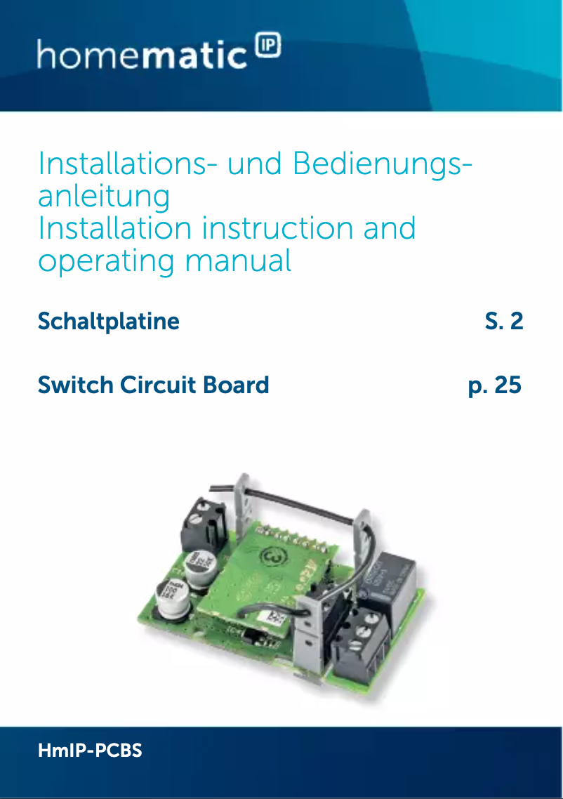 Page 1 de la notice Manuel utilisateur eQ-3 HMIP-PCBS