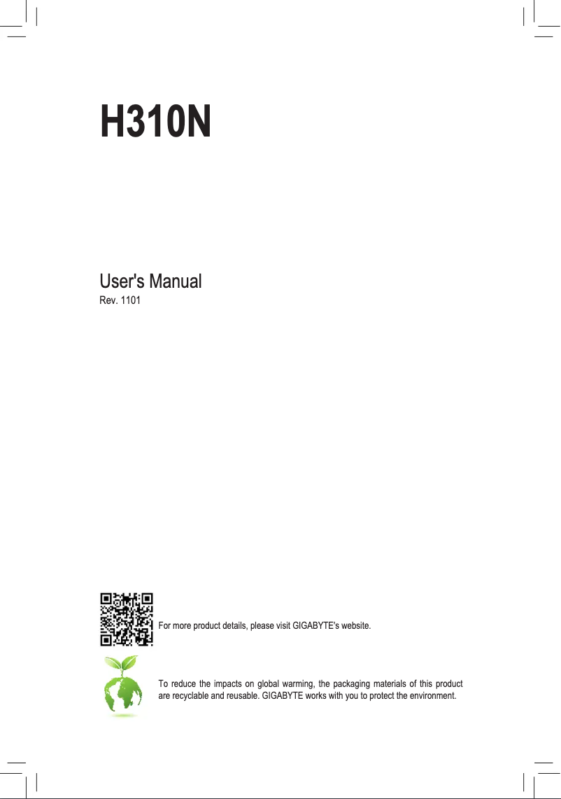 Page n°1 - Manuel utilisateur Gigabyte H310N