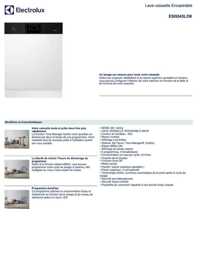 Image de la première page du manuel de l'appareil ESI5543LOK