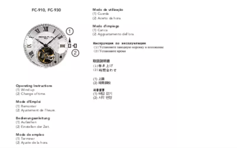 Page 1 de la notice Manuel utilisateur Frederique Constant FC 930