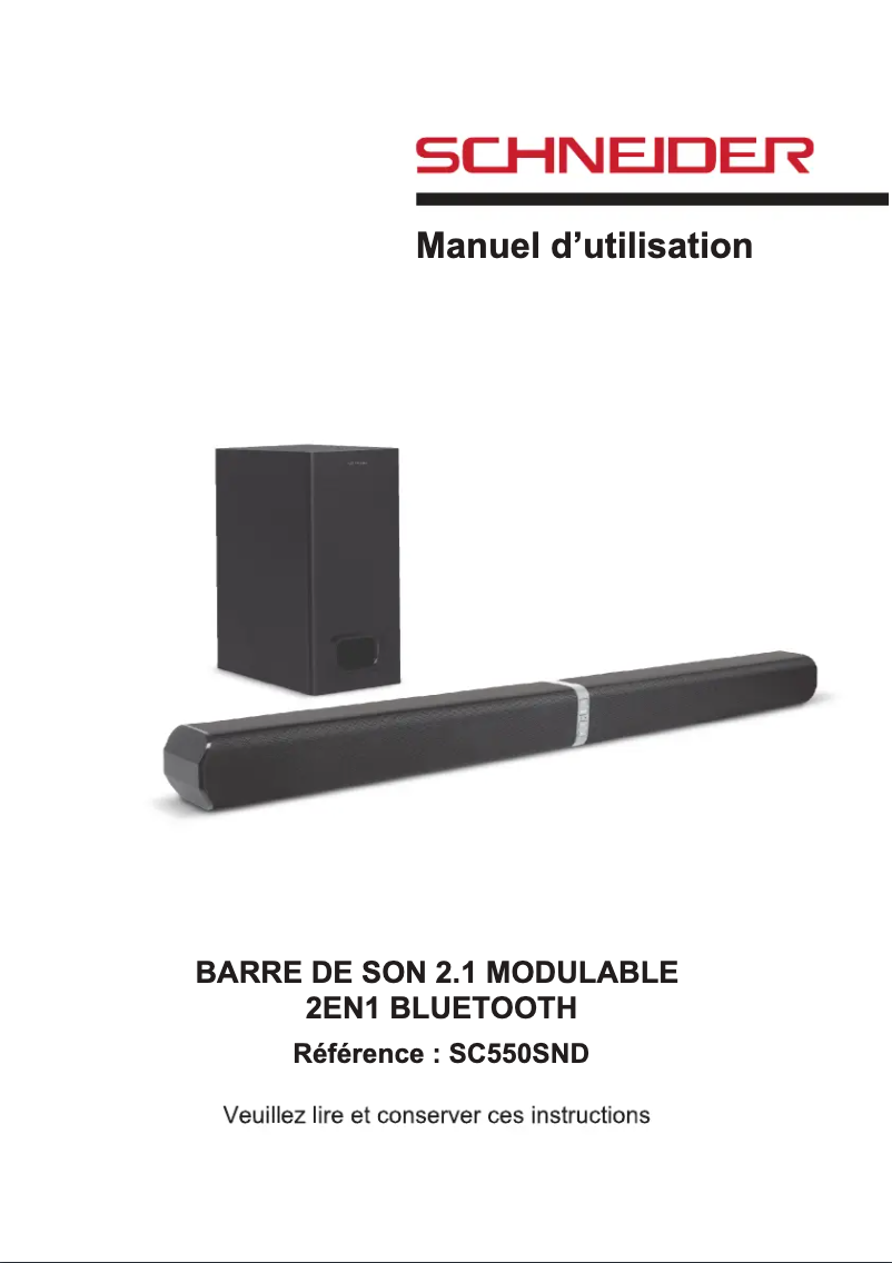 Image de la première page du manuel de l'appareil SC550SND