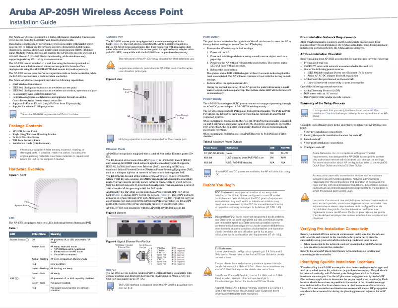 Página 1 del manual Manual de usuario Aruba 205H