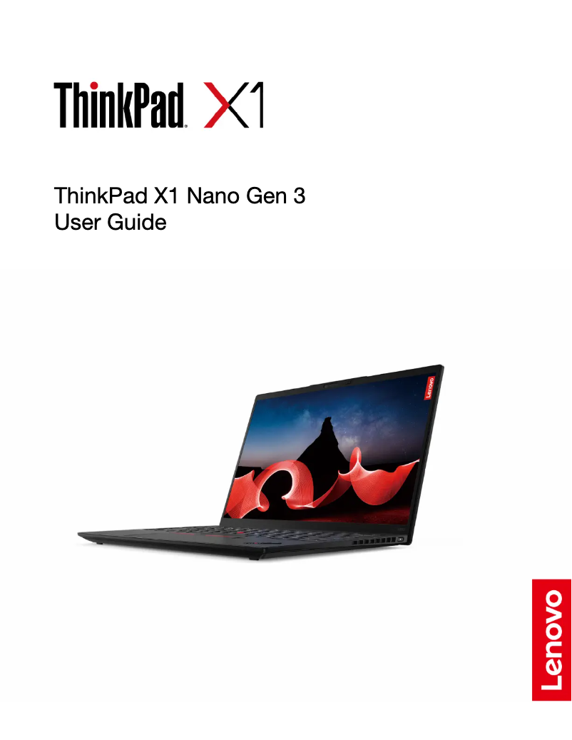 Page n°1 - Manuel utilisateur Lenovo ThinkPad X1 Nano Gen 3