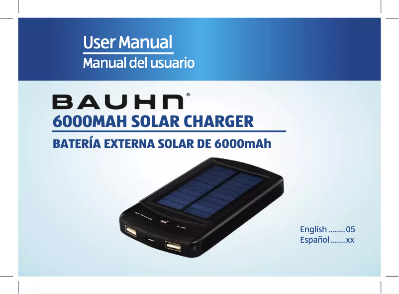 Image de la première page du manuel de l'appareil Solar Charger