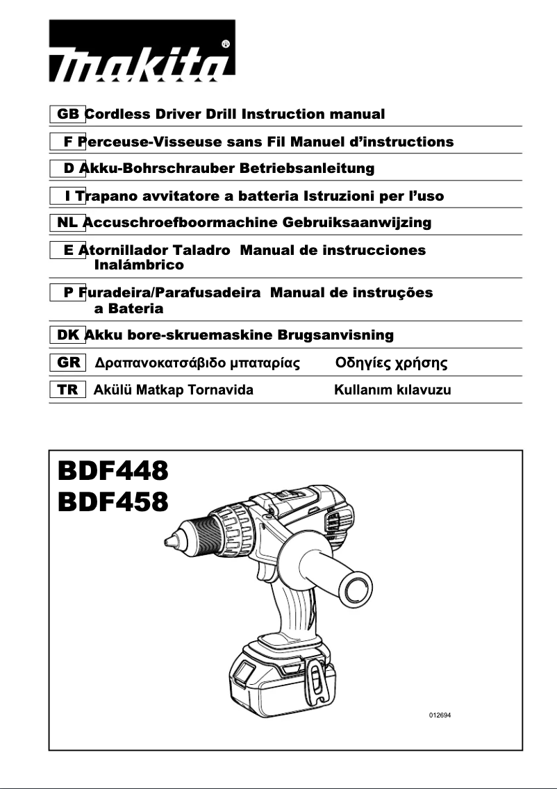 Page n°1 - Manuel utilisateur Makita BDF448