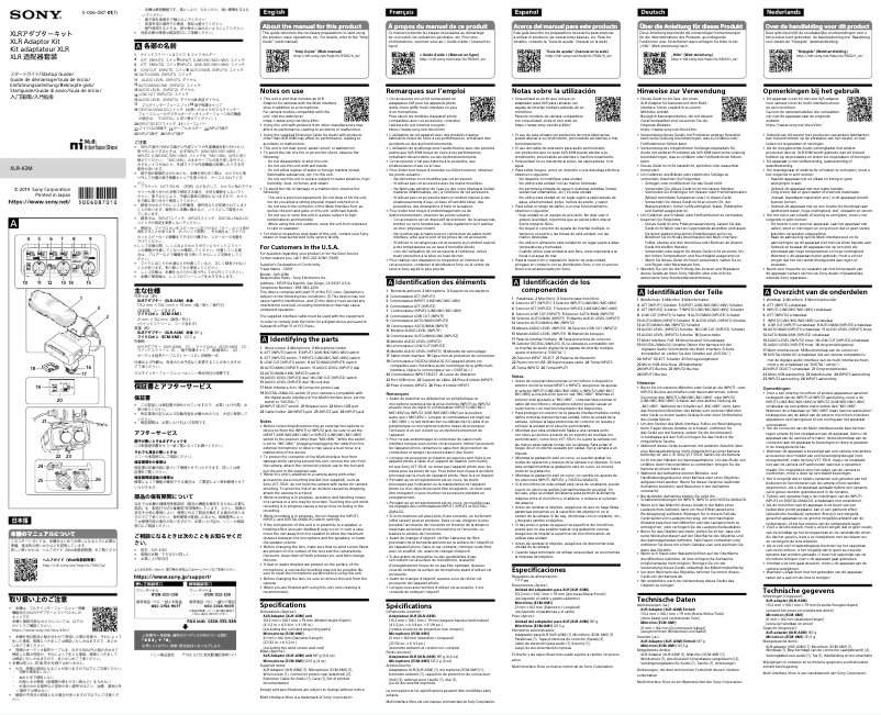 Page 1 de la notice Manuel utilisateur Sony XLR-K3M