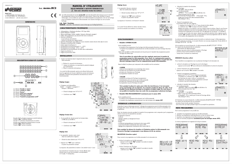 Image de la première page du manuel de l'appareil memo.RC2
