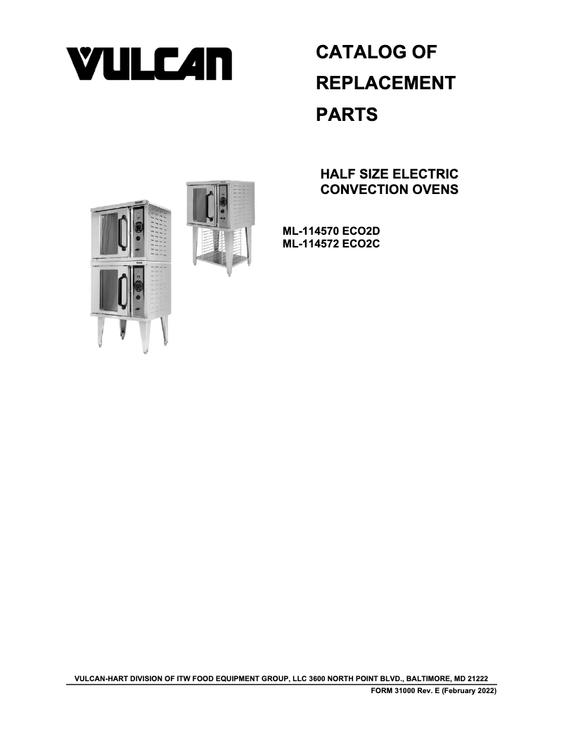 Page 1 de la notice Catalogue Vulcan ECO2D