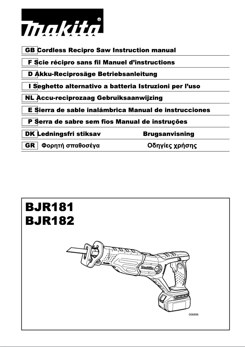 Page 1 de la notice Manuel utilisateur Makita BJR182