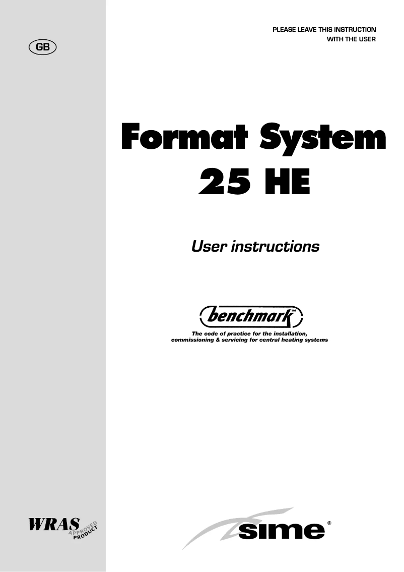 Page n°1 - Manuel utilisateur SIME Format System 25 HE