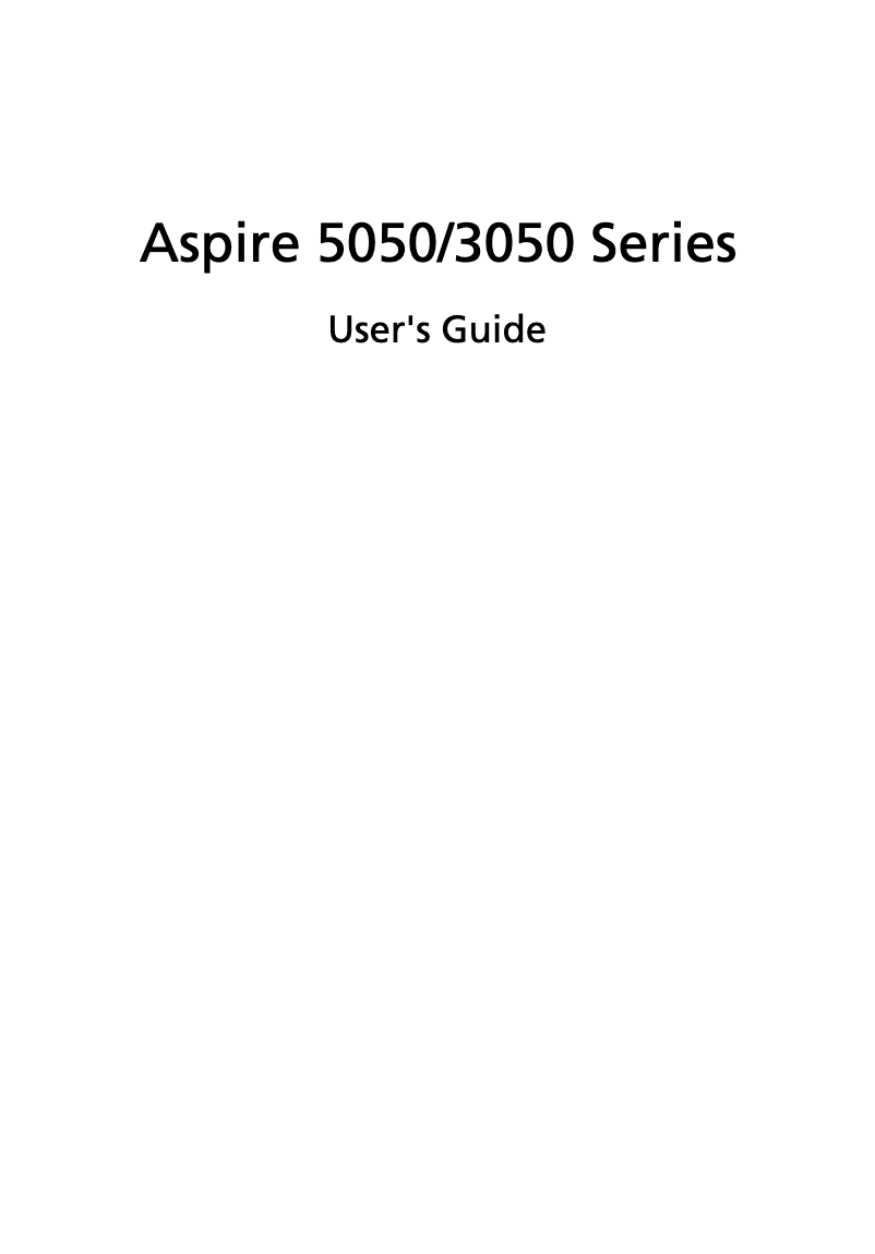 Image de la première page du manuel de l'appareil Aspire 5050
