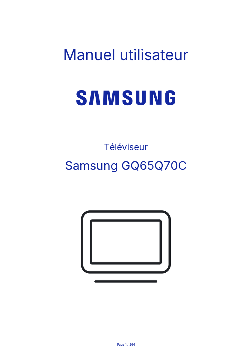 Page n°1 - Manuel utilisateur Samsung GQ65Q70C