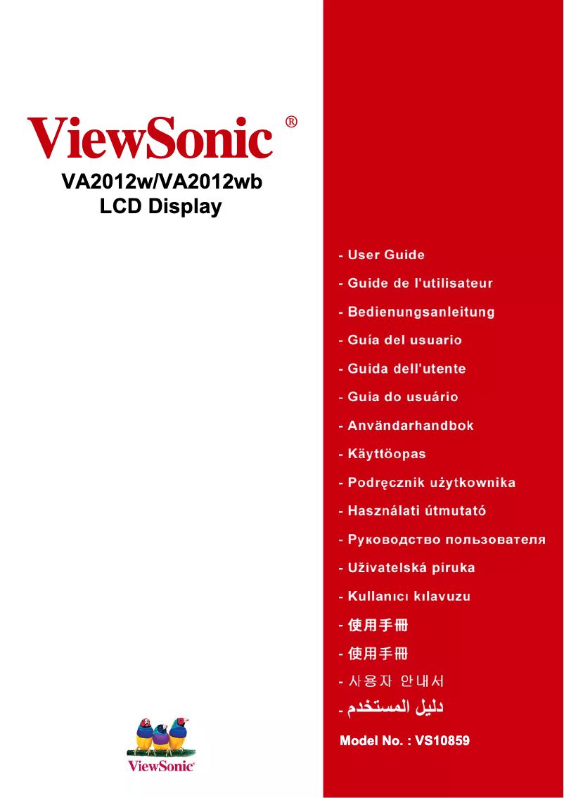 Page n°1 - Manuel utilisateur Viewsonic Value VA2012WB